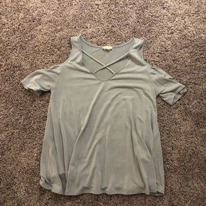 Crossed cold shoulder shirt